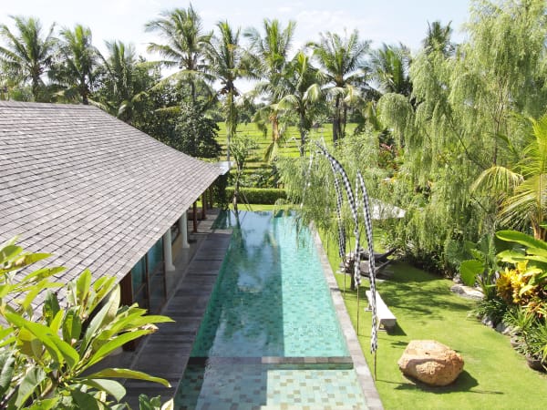 14. Villa Sarasvati - Semi-aerial of pool